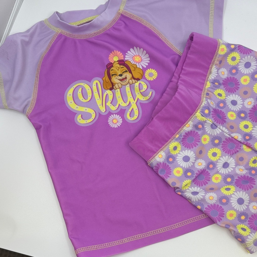 Nickelodeon Purple and Yellow Kids Swim Bikini Paw Patrol Sky